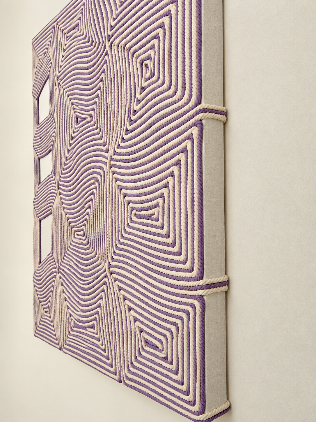 Purple cream macramé wall décor UAE