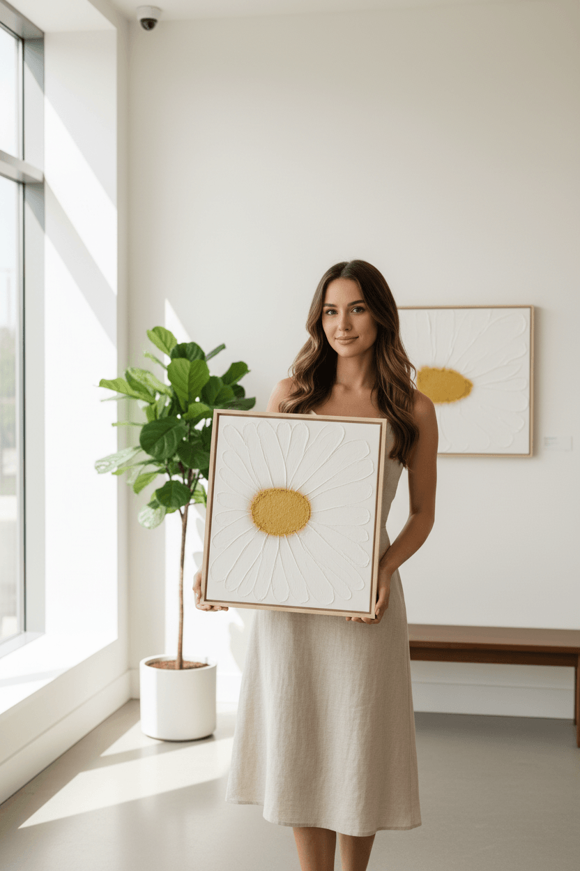 Soft floral tone art canvas Dubai