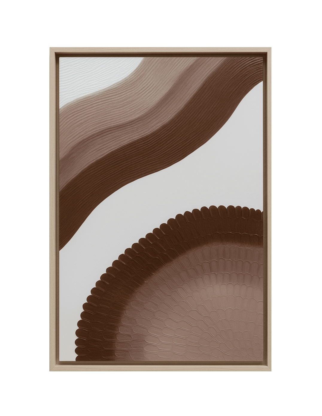 Textured brown and white abstract artwork UAE