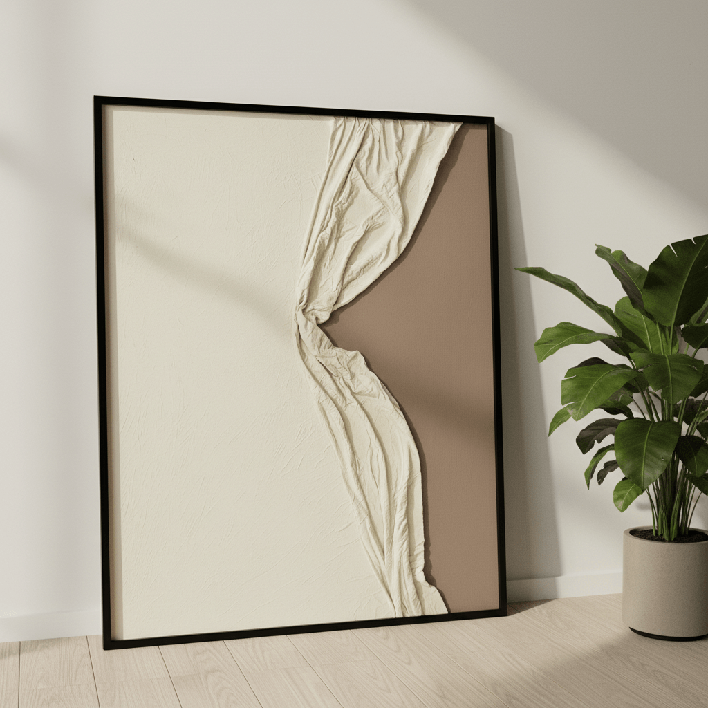 Whispers in Fabric modern abstract wall art with soft fabric texture