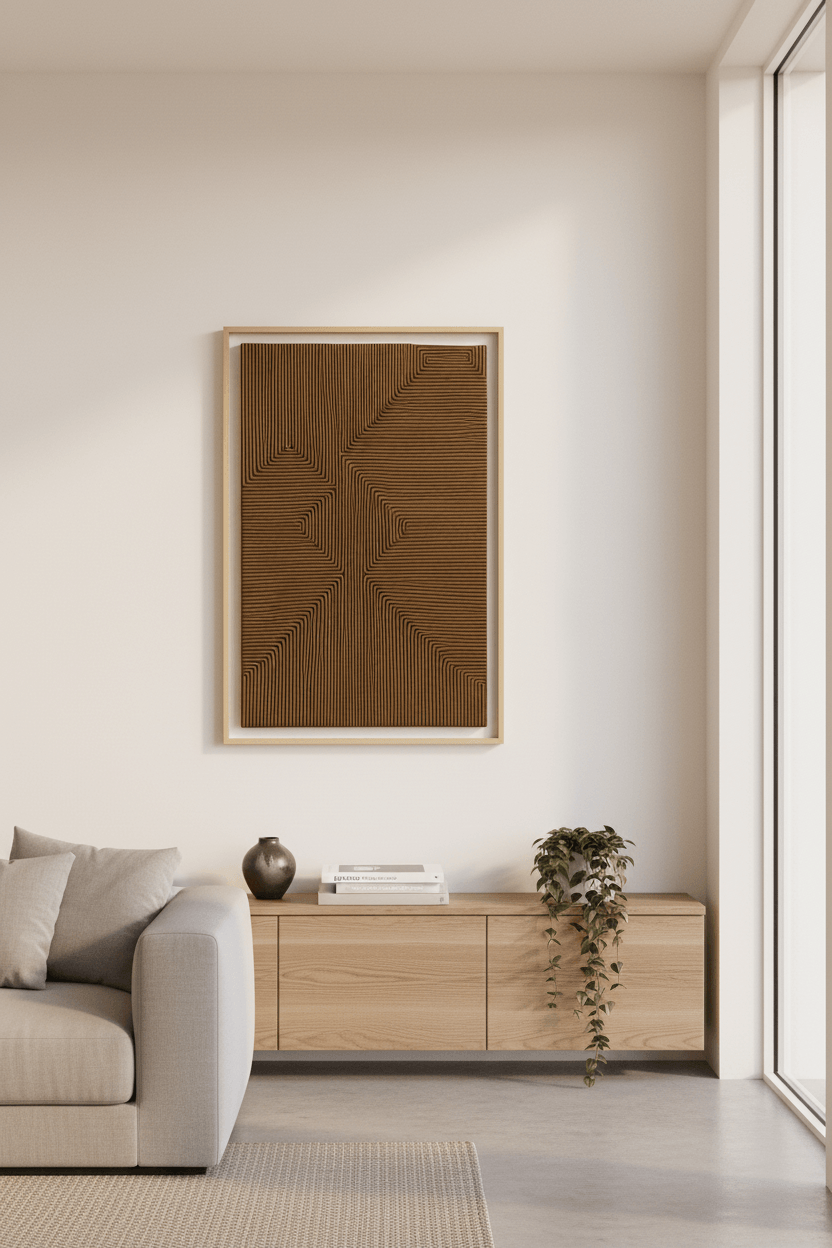 Handmade woven fiber artwork