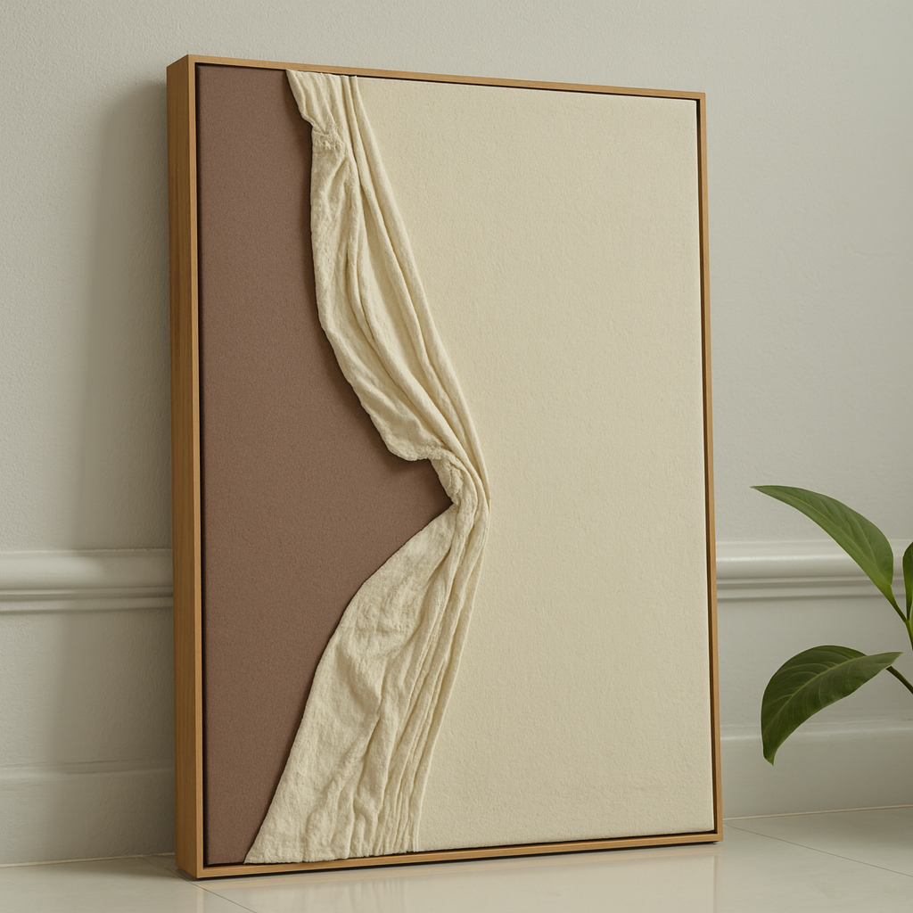 Whispers in Fabric – Modern Abstract Wall Art UAE 76*100cm