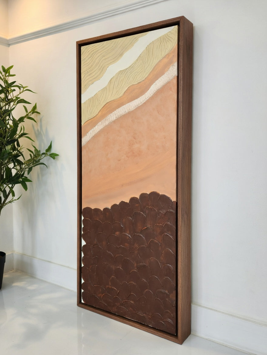 Strata of the Earth – Handcrafted Sculptural Wall Art UAE 150 × 60 cm (A)