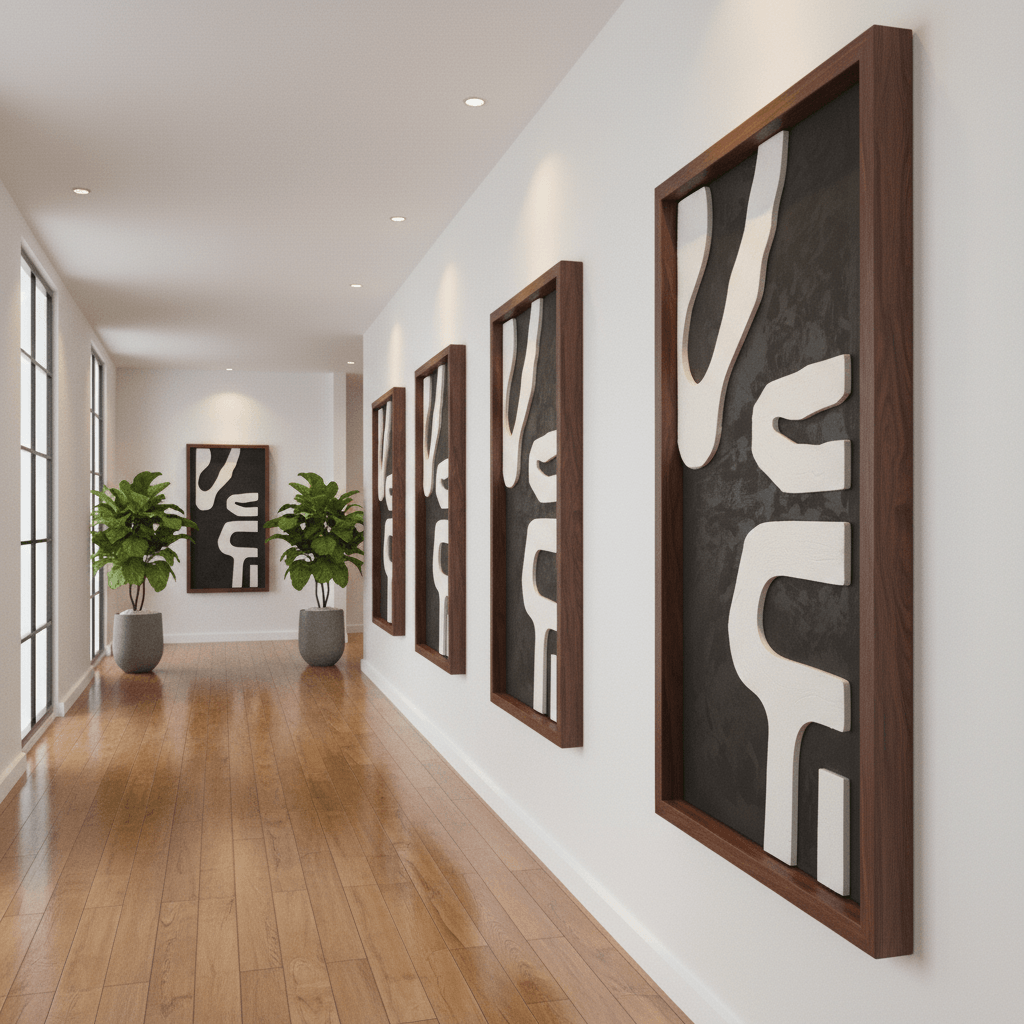 Ancient Pathways – Modern Geometric Wall Art for Home Interiors 150 × 60 cm