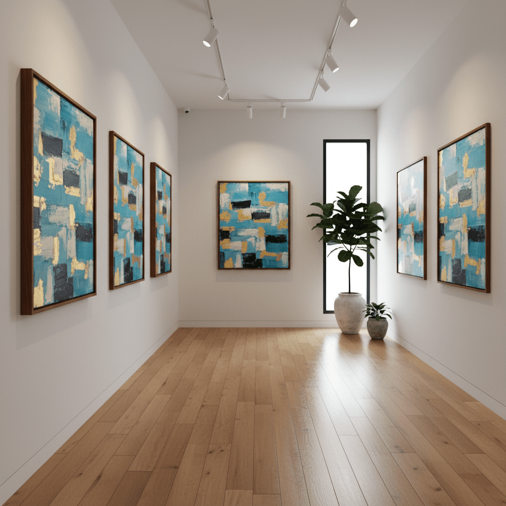 Echoes of Gilded Calm – Luxury Abstract art for Home Interiors UAE 100 × 76 cm