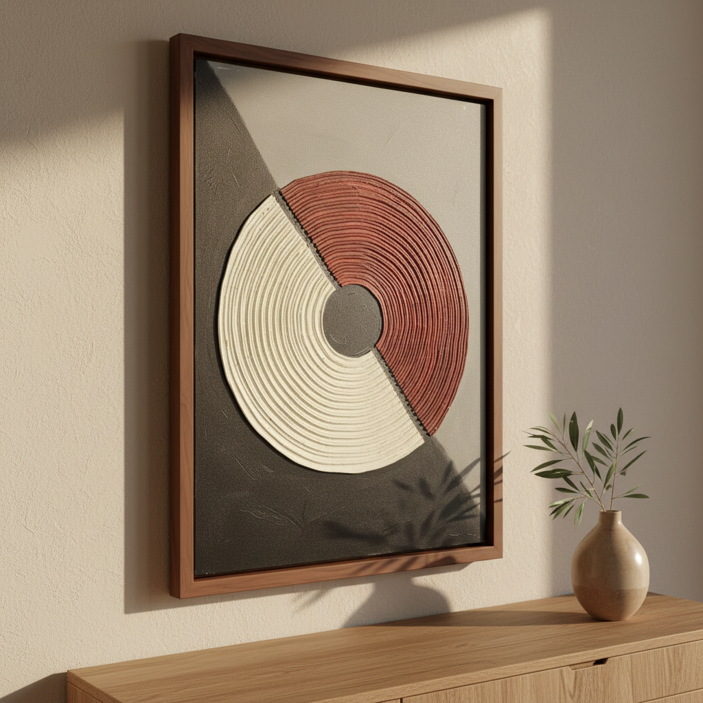 Earthbound Harmony – Modern Geometric Handcrafted Wall Art 100 × 76 cm