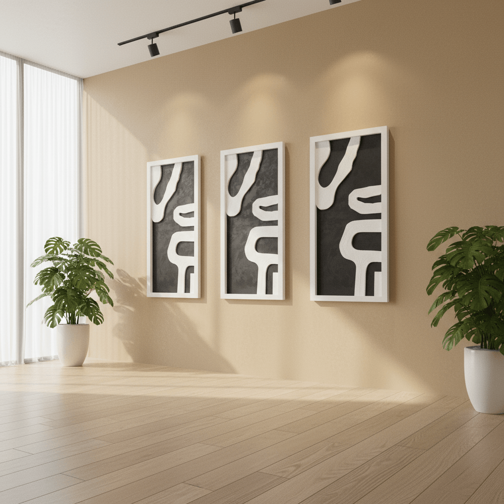 Ancient Pathways – Modern Geometric Wall Art for Home Interiors 150 × 60 cm
