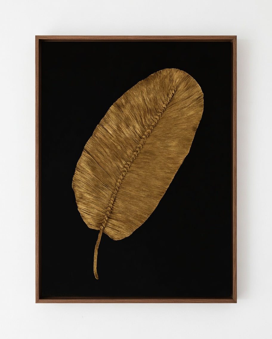 Golden Plume Canvas Macrame Wall Art UAE 80 × 60 cm