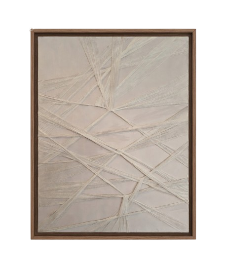 Ivory Intersections – Handcrafted Modern Wall Art Dubai 100 × 76 cm