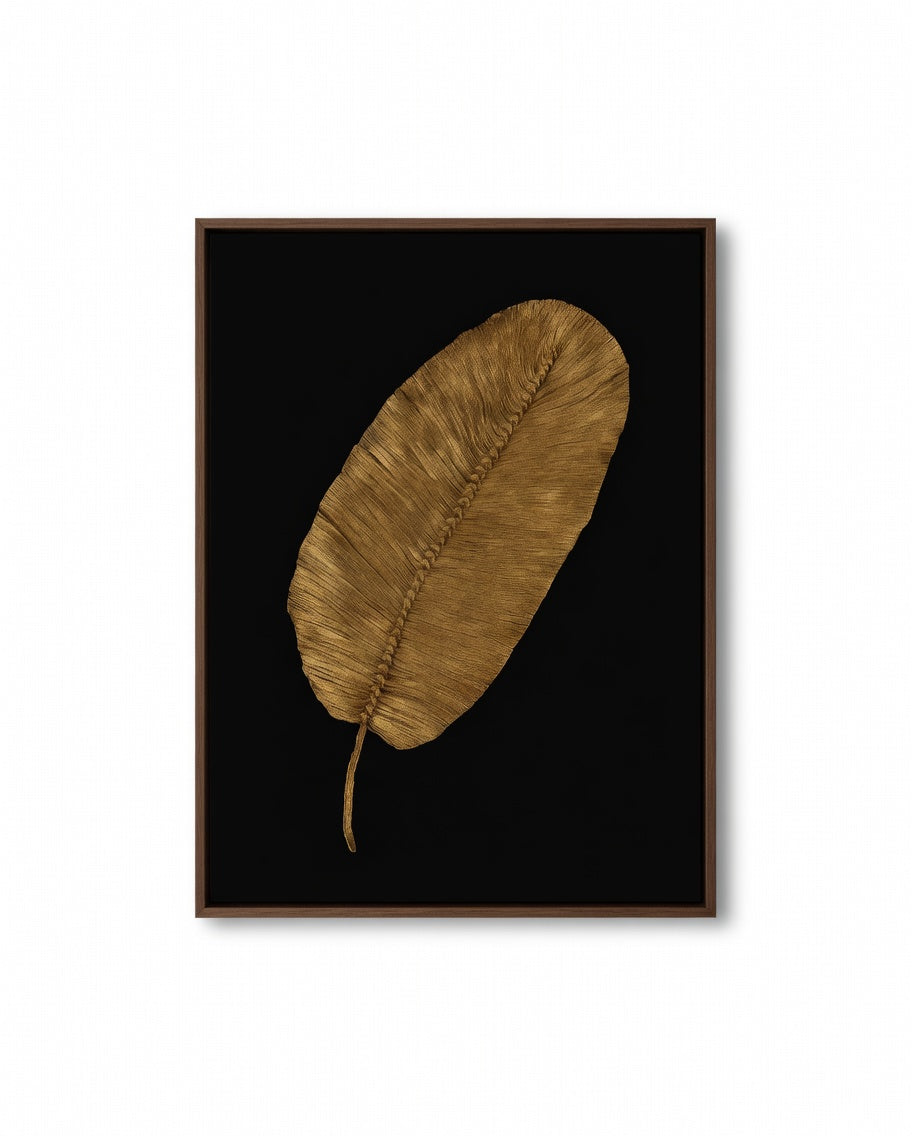Golden Plume Canvas Macrame Wall Art UAE 80 × 60 cm