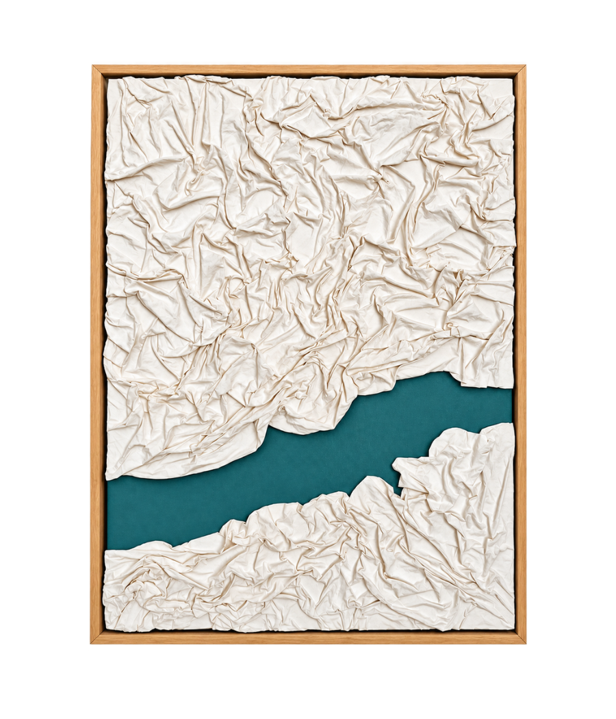 Arctic Circle – Modern Textured Wall Art with Beige Frame 100×76cm