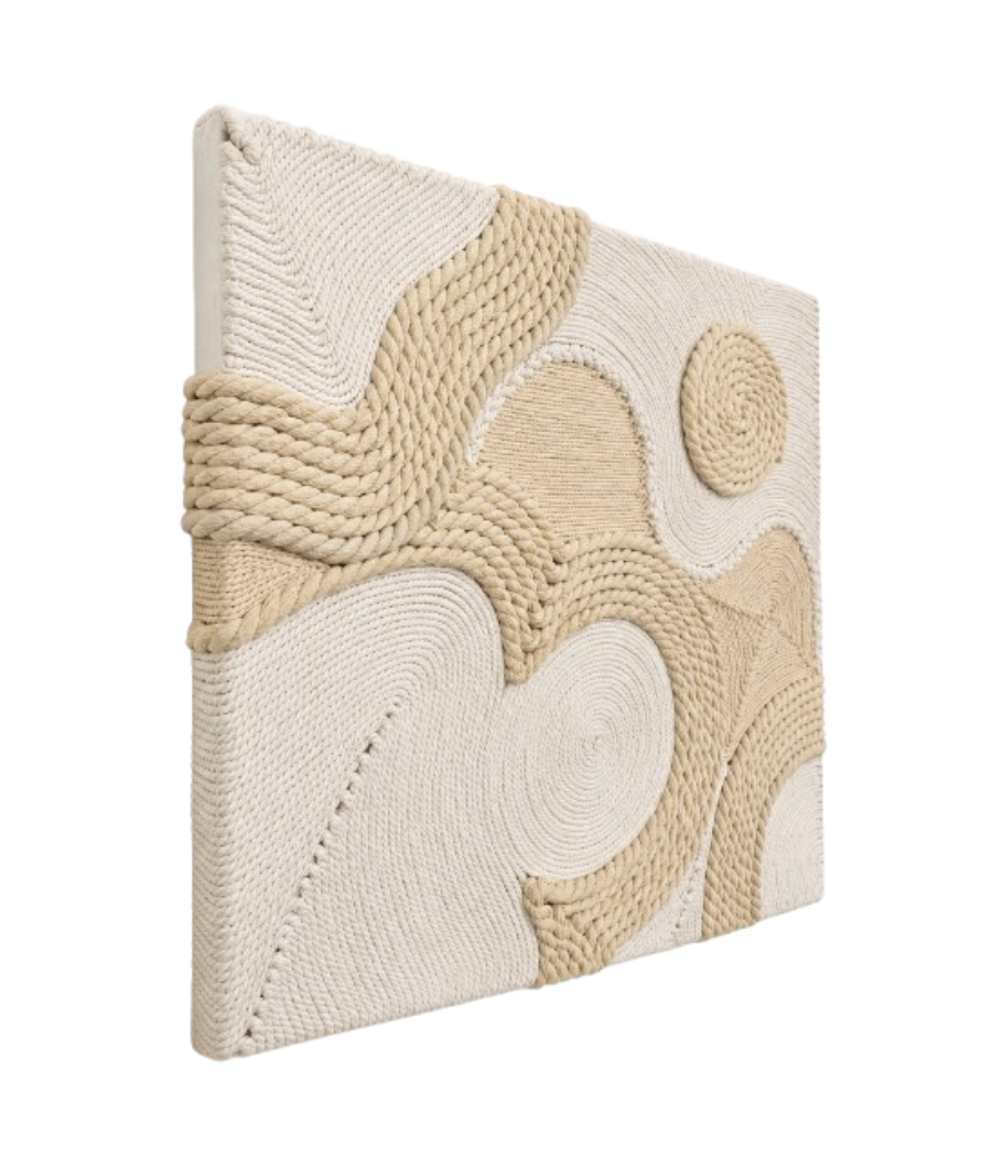 Wavy Wonders Rope Handcrafted Wall Art | 60 × 60 cm