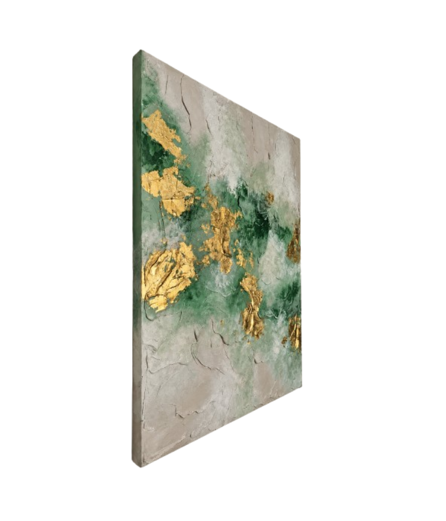 Gilded Earth – Luxury Abstract Wall Art for Home Interiors 100 × 76 cm