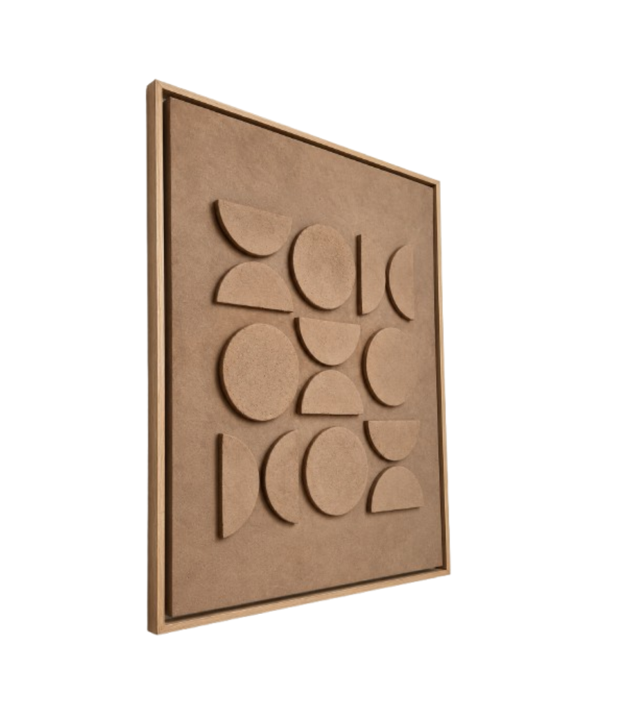 Soft Symmetry Premium Geometric Wall Art with Beige Frame 108 × 82 cm