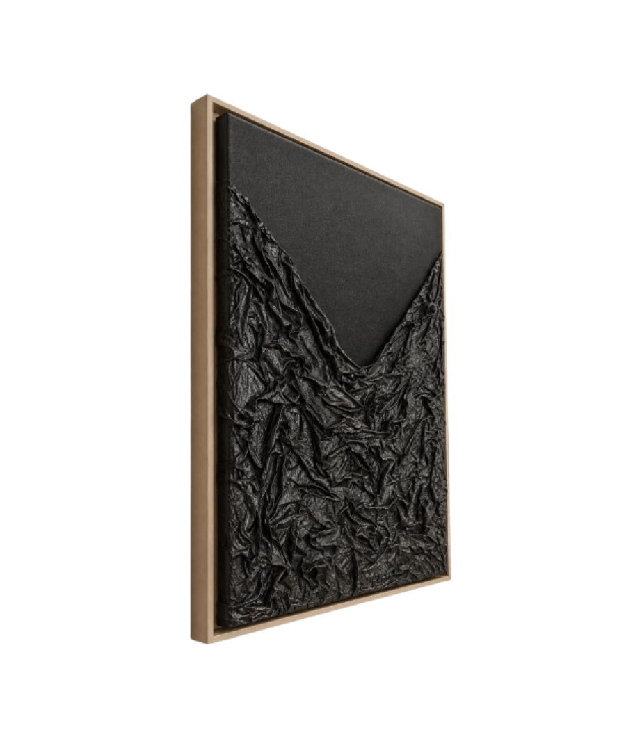 Depths of Midnight Deep blue and black textured canvas art  80 × 60 cm