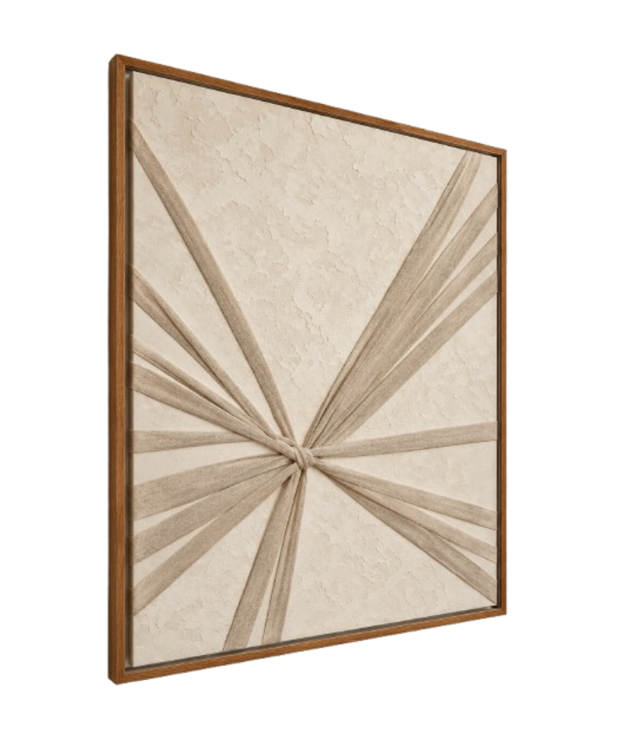 Unified Knots Handcrafted Textured Wall Art with Brown Frame 105 × 80