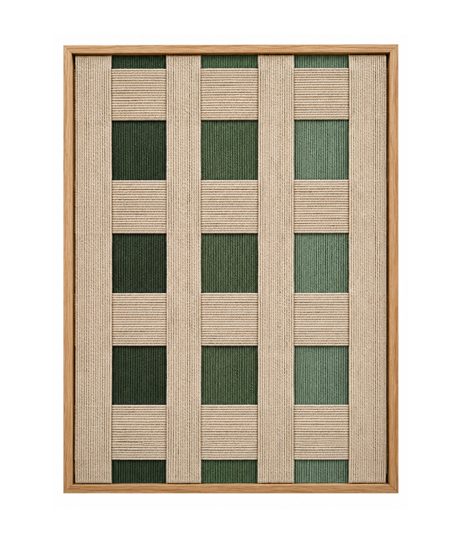 Earth’s Own Weave Macramé Wall Art with Beige Frame  | 80 × 60 cm