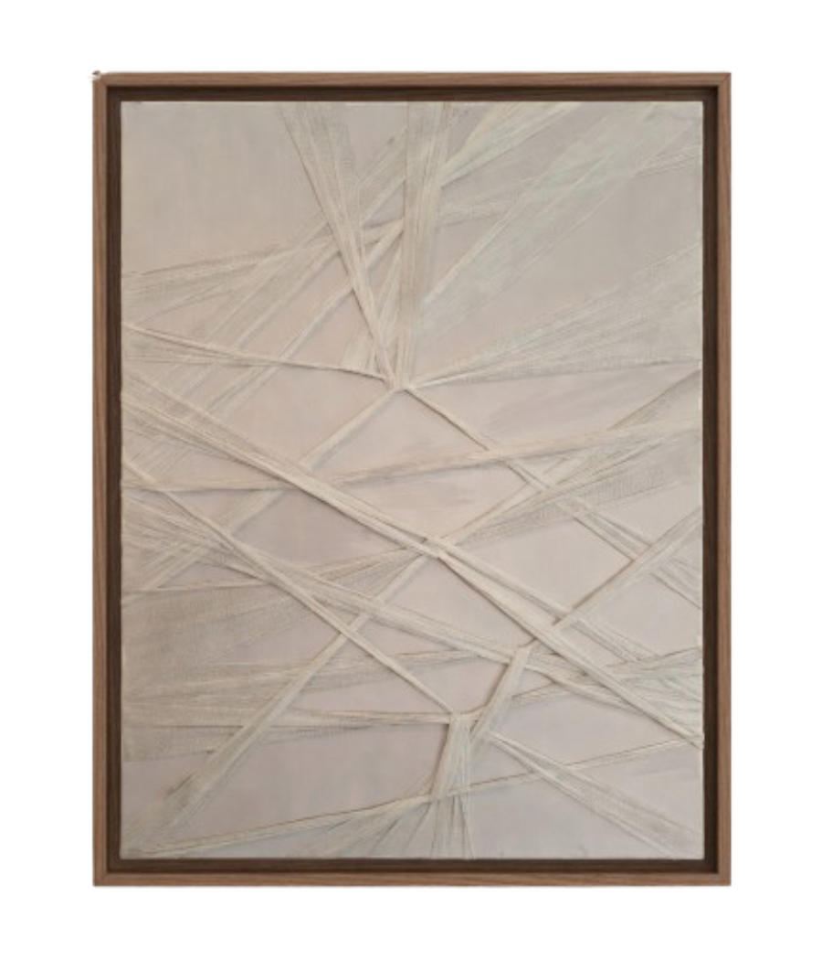 Ivory Intersections – Handcrafted Modern Wall Art Dubai 100 × 76 cm