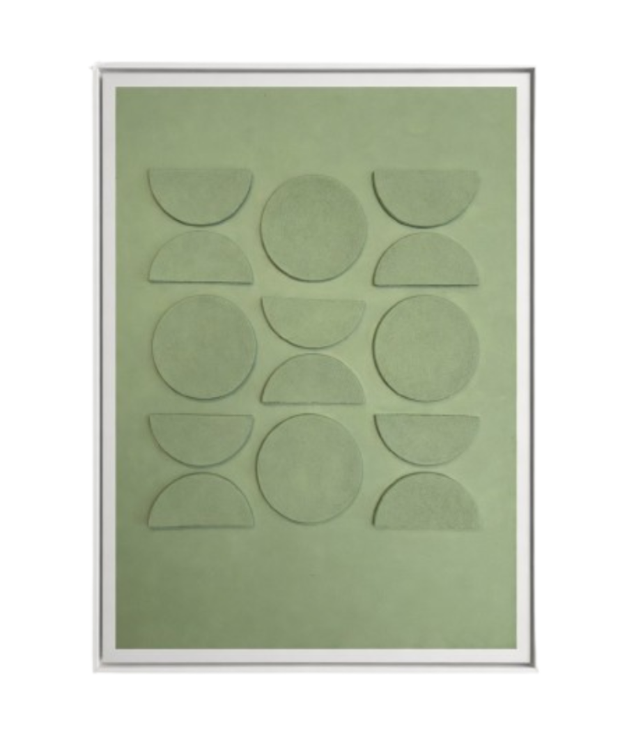 Verdant Rhythm – Frameless Geometric Wall Art Sharjah UAE 100 × 76 cm