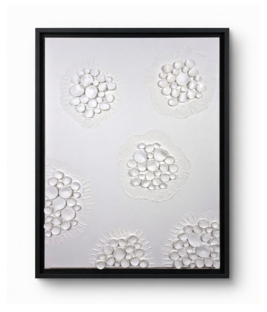 The Ivory Collective Clay Sculpted Minimalist Artwork 100 × 76 cm