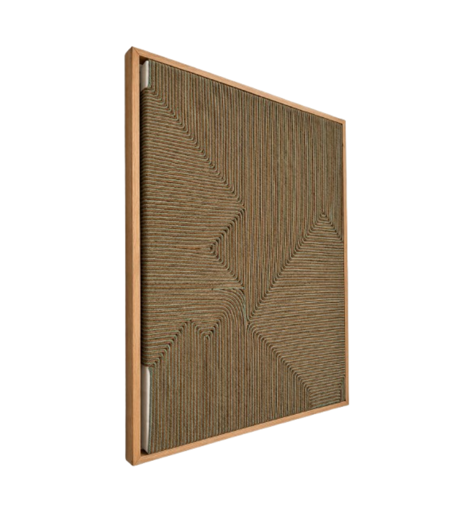 Nature's Knots Textured Macramé Wall Art – Beige Frame | 85 × 65 cm