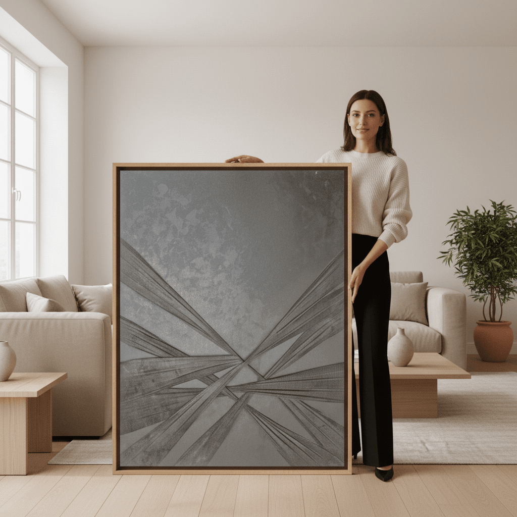 Silent Geometry – Modern Wall Art for UAE Interiors 100 × 76 cm