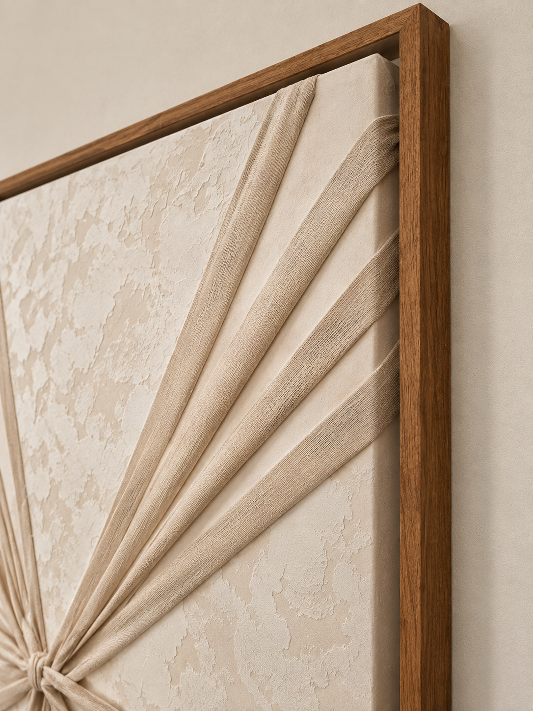 textured wall art with brown frame